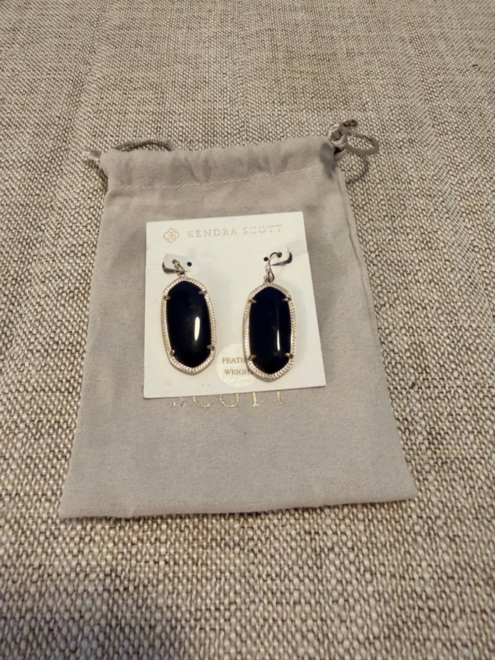 Kendra Scott Black Elle Drop Earrings - Gold